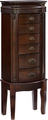 Verona Traditional Wood 6 Lined drawer Top Lift Side Open Jewelry Armoire Espresso - Powell