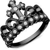 Thumbnail for your product : Guliette Verona 14K White Gold Cross Crown with Cubic Zirconia Birthstone Ring (April)