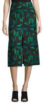 Thumbnail for your product : Akris Garden-Print A-Line Skirt, Green