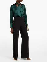 Thumbnail for your product : Jonathan Simkhai Wrap Front Silk Blend Bodysuit - Womens - Dark Green