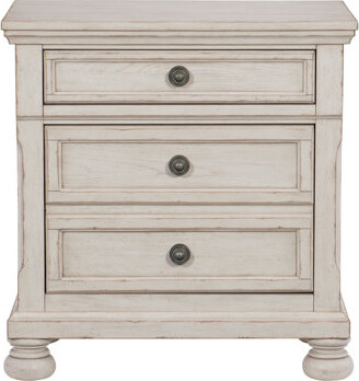 Latitude Run Classic Nightstand With Hidden Drawer - Bedroom Furniture In Ash Veneer And Wood Wire-Brushed For Use Engineered & Shelf