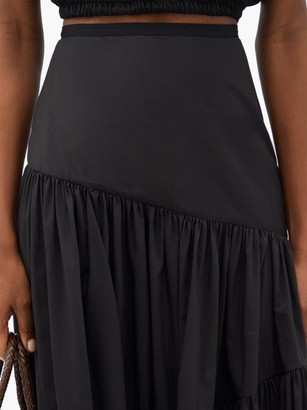 Matteau Asymmetric High-rise Cotton-poplin Skirt - Black