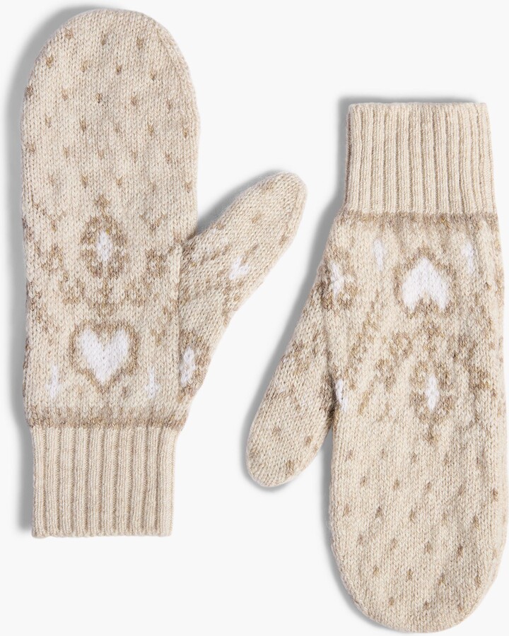 Christel Mittens in Ecru Multi