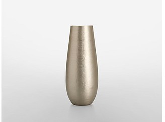 Calvin Klein Shimmer Vase In Matte Hammered Nickel