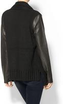 Thumbnail for your product : Vince Leather Sleeve Sweater