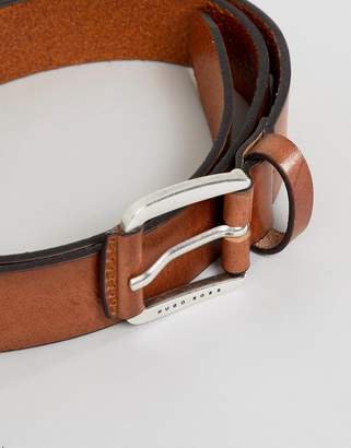 BOSS Jago Leather Belt in Tan