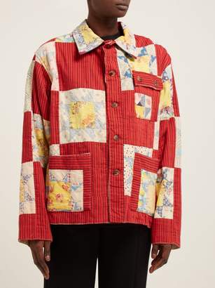 Bode - Patchwork Single-breasted Cotton Jacket - Womens - Red Multi
