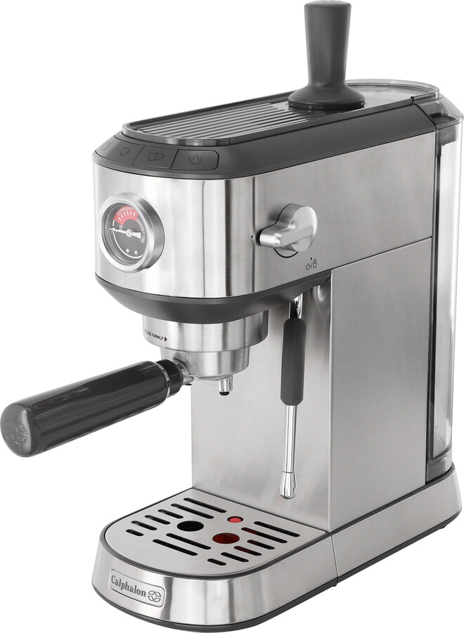 Calphalon Miniatura Compact Espresso Machine and Milk Frother in Silver