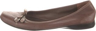 Prada Leather Bow Accents Ballet Flats