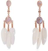 Thumbnail for your product : Jacquie Aiche Dream Catcher Moonstone & Bone Rose Gold Earrings - Womens - Rose Gold