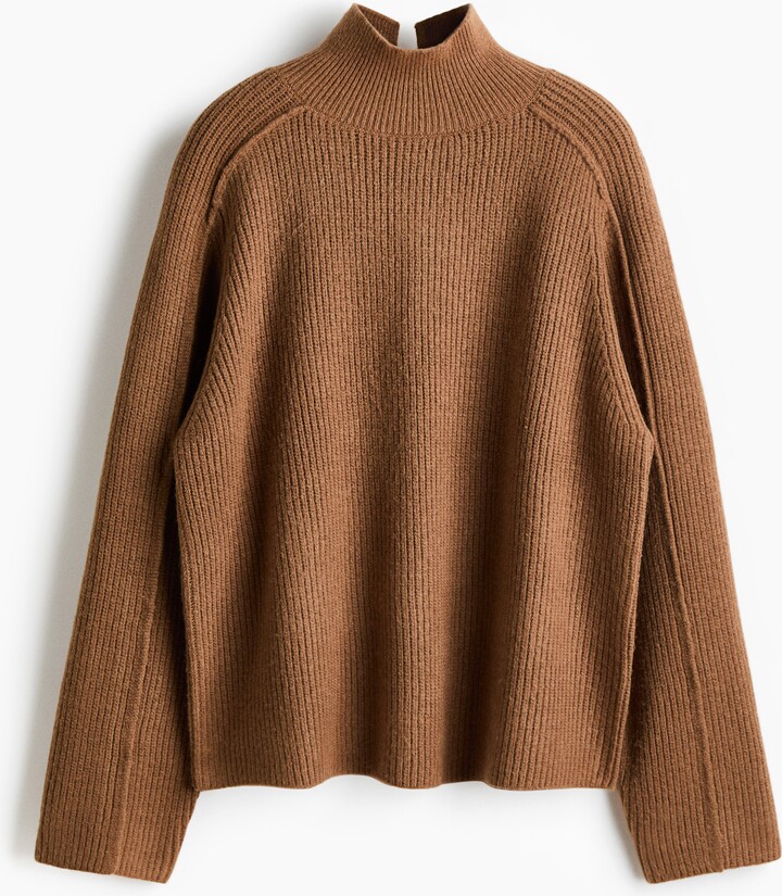 H&M Rib-Knit Mock Turtleneck Sweater
