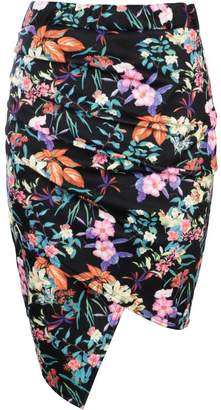 boohoo Floral Rouched Wrap Mini Skirt