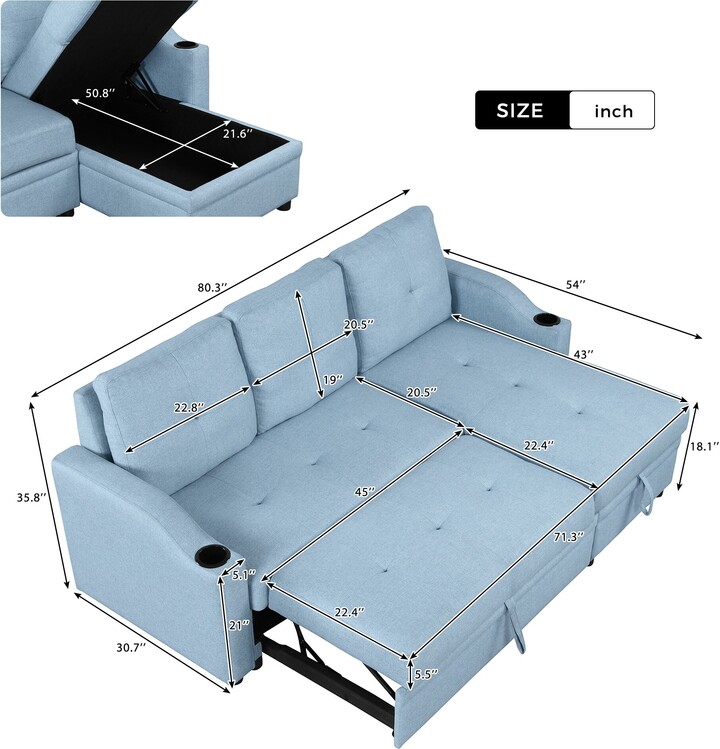 Igeman 80 3 Pull Out Sofa Bed