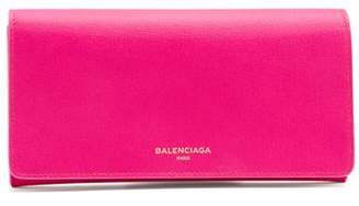 Balenciaga Essential Foldover Leather Wallet - Womens - Pink