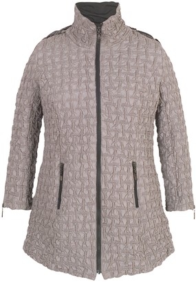 Chesca Hooded Mini Bonfire Quilted Coat, Pebble