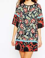 Thumbnail for your product : MANGO Kimono Sleeve Shift Dress In Lotus Flower Print