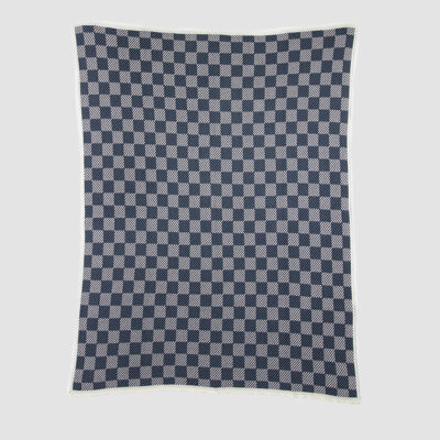 In2Green Cotton Sustainable Knit Geometric Throw Blanket - Gingham Plaid