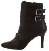 Thumbnail for your product : Manolo Blahnik Lace-Up Leather Ankle Boots