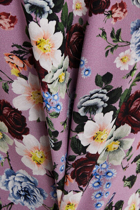 Erdem Emmie Floral-print Gathered Silk Crepe De Chine Mini Dress