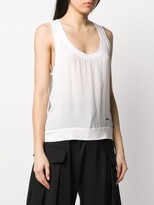Thumbnail for your product : DSQUARED2 Jersey-Trimmed Chiffon Tank Top