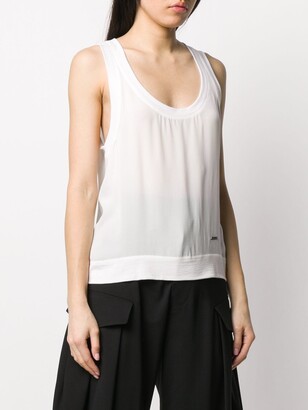 DSQUARED2 Jersey-Trimmed Chiffon Tank Top