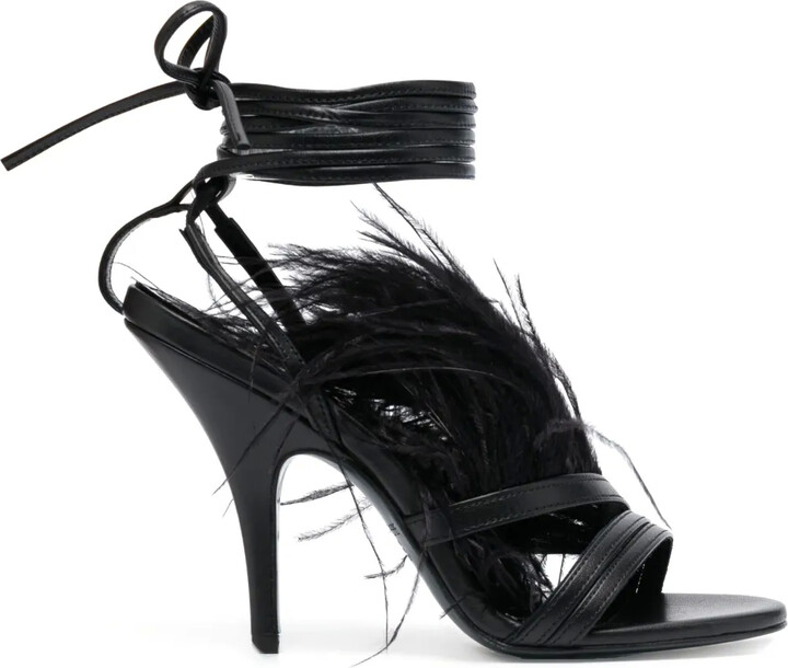 Patrizia Pepe 115mm Ankle-Tie Leather Sandals