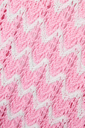 LoveShackFancy Tam Open-back Pointelle And Crochet-knit Cotton-blend Maxi Dress - Pink