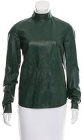 Thumbnail for your product : Ferragamo Leather Mock Neck Top