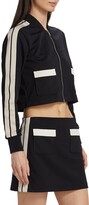 Thumbnail for your product : Palm Angels Cropped Zip-Front Track Jacket