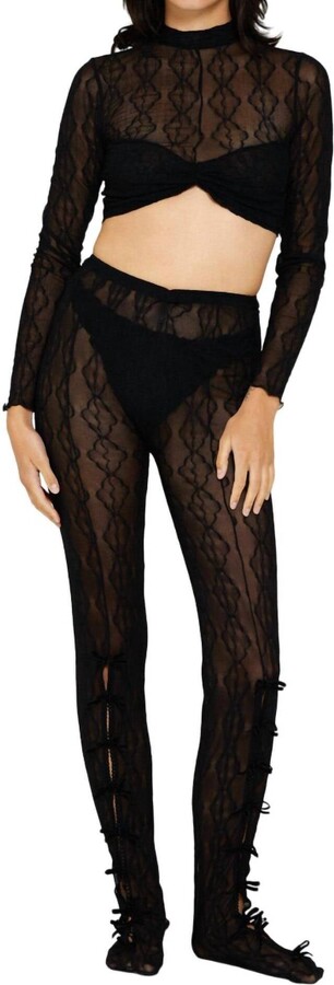 FIND ME NOW Mariposa Bow Tights In Black