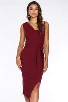 Thumbnail for your product : Quiz Berry Cowl Neck Wrap Midi Dress