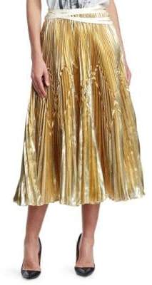 Imelda Metallic Pleated Midi Skirt