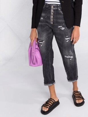 Dondup Cropped Ripped Tapered Jeans