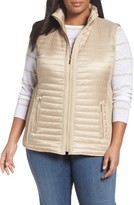Thumbnail for your product : Gallery Plus Size Women's Mixed Media Zip Front Vest