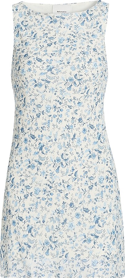 Reformation Women's Dale Floral A-Line Minidress - Nile - Size XS