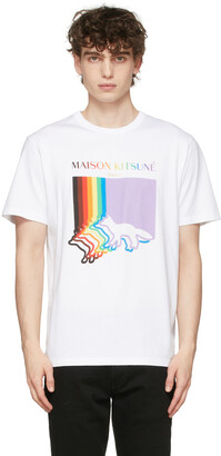 MAISON KITSUNÉ White Fox Flag Classic T-Shirt