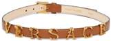 Thumbnail for your product : Versace Baroque-logo Slim Leather Belt - Womens - Tan