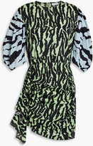 Thumbnail for your product : Rhode Resort Pia draped tiger-print cotton mini dress