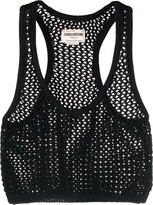 Thumbnail for your product : Zadig & Voltaire Open-Knit Sleeveless Cropped Top