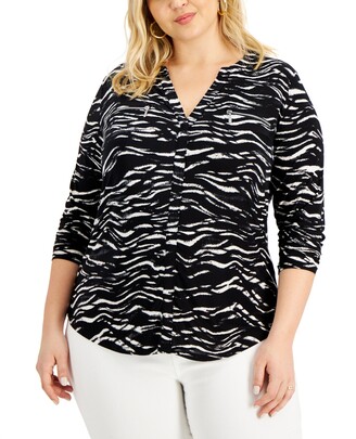 Ladies Animal print Top Plus Size 16 18 20  stretchy blouse 100 