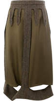 Thumbnail for your product : Maison Margiela layered cut-detail skirt