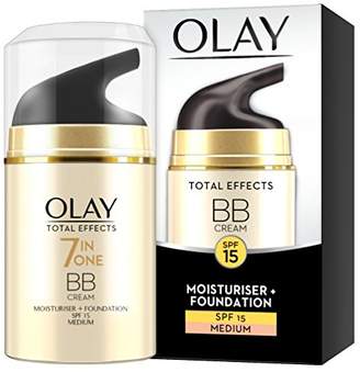 Olay Total Effects Anti-Ageing 7-in-1 BB Cream SPF15 for Medium Shade Fights the 7 Signs of Ageing and Evens Skin Tone, 50 ml