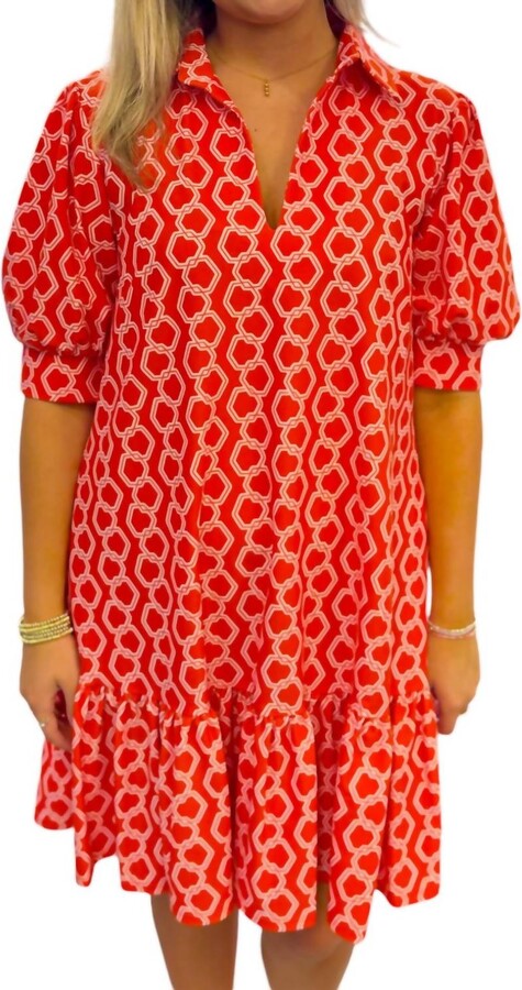 JUDE CONNALLY Tierney Dancing Links Dress In Apricot
