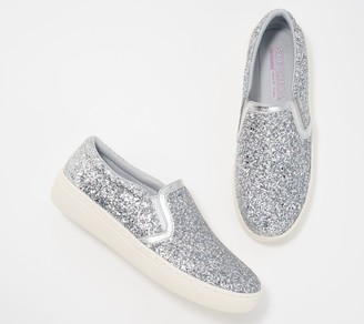 skechers silver glitter shoes