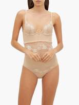 Thumbnail for your product : La Perla Lapis Lace Bodysuit - Womens - Nude