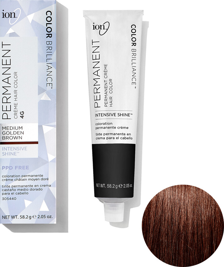 Ion 4G Medium Golden Brown Permanent Creme Hair Color 2.05 Oz