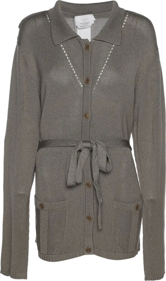 Marina Rinaldi Ribbed Button-Front Cardigan
