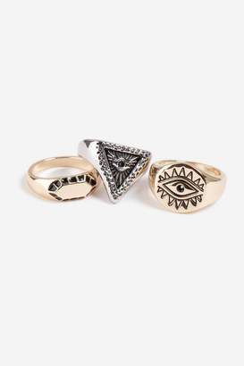 Topshop **Chunky Signet 3 Pack Rings