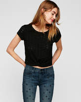 Thumbnail for your product : Express Mid Rise Bead Embellished Jean Leggings