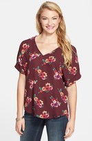 Thumbnail for your product : Lush Cuff Sleeve Woven Tee (Juniors)